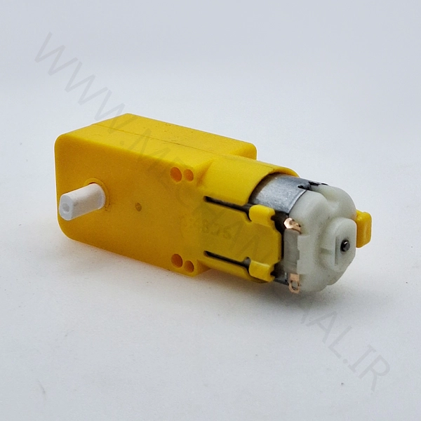 موتور گیربکس پلاستیکی زرد دو شفت DC-M-G-44-2 (1) موتور گیربکس پلاستیکی