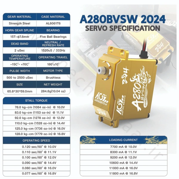 سرو موتور AGFRC مدل A280BVSW-6 سرو موتور