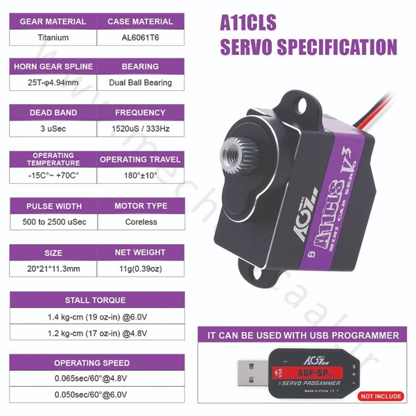سرو موتور دیجیتال و ژیروسکوپ GY04M V3.5 سرو موتور دیجیتال