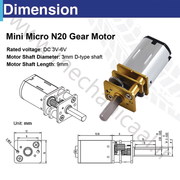 کیت موتور گیربکس دار Mini Micro N20-1 کیت موتور گیربکس دار